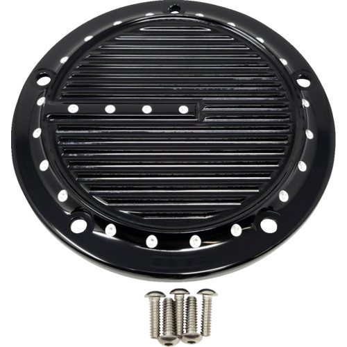 Covingtons Derby Cover - Dimpled - 5-Hole - Black - Softail C1973-B