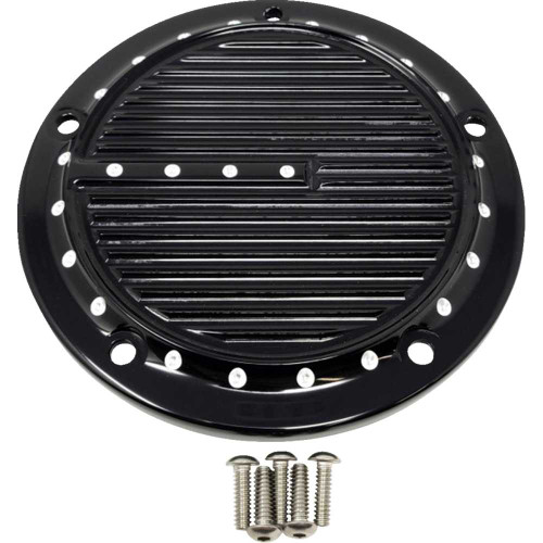 COVINGTONS C1973B Covingtons Derby Cover - Dimpled - 5-Hole - Black - Softail C1973-B