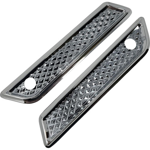 Covingtons Saddlebag Hinge Cover - Diamondback - Chrome C3010-C