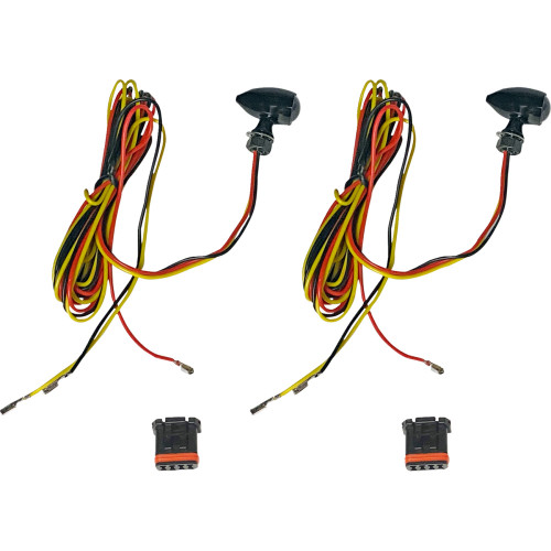 Custom Dynamics Micro Turn Signals - Dual - Amber/Red- Black Cd-Micro-Ar2-B