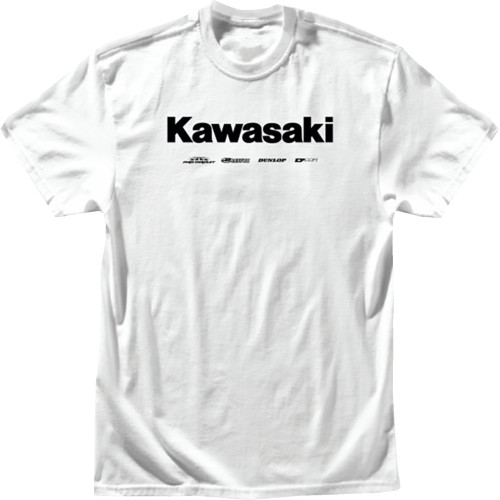 D'Cor Visuals Kawasaki Racing T-Shirt - White - 2Xl 80-120-5 D'Cor Visuals Kawasaki Racing T-Shirt - White - 2Xl 80-120-5