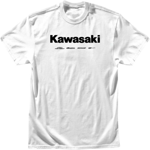 D'COR VISUALS 801205 D'Cor Visuals Kawasaki Racing T-Shirt - White - 2Xl 80-120-5