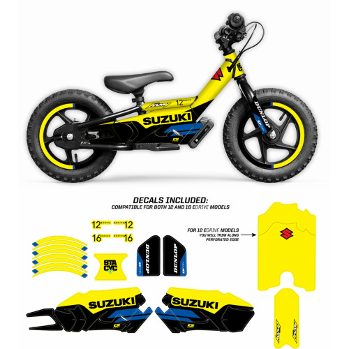 D'Cor Visuals Stacyc Stability Cycle Graphic Kit - 12" & 16" - Suzuki 10-80-207 D'Cor Visuals Stacyc Stability Cycle Graphic Kit - 12" & 16" - Suzuki 10-80-207