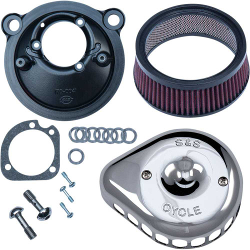 S&S CYCLE 1700439C S&S Cycle Mini Teardrop Stealth Air Cleaner Kit - Chrome 170-0439C