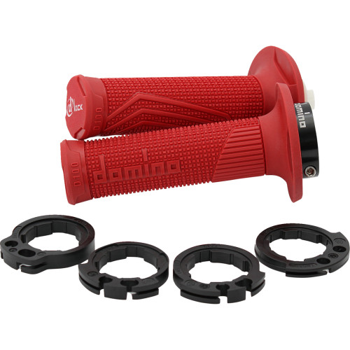 Domino D100 D-Lock Grips - Red D10046C4200A9-0 Domino D100 D-Lock Grips - Red D10046C4200A9-0