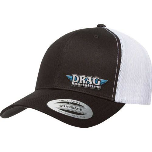 DRAG SPECIALTIES 2501-4045 Drag Specialties Drag Specialties Mesh Snapback Hat - Black/White