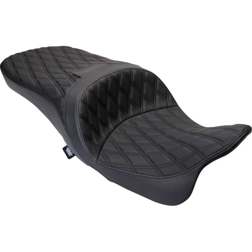DRAG SPECIALTIES 0801-1481 Drag Specialties Freedom Seat - Vinyl - Double Diamond Black Stitch - Flh '09-'23