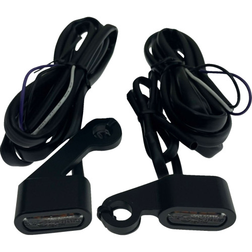 Drag Specialties Marker Lights - Black - Smoke Lens - '04-'13 Xl