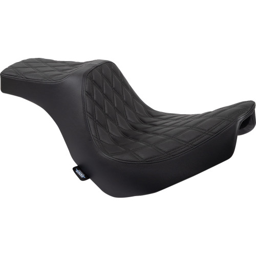Drag Specialties Predator Iii Seat - Double Diamond - Black W/ Black Stitching - Fl/Fx '18-'22
