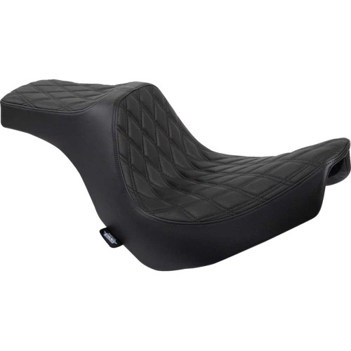 DRAG SPECIALTIES 0802-1491 Drag Specialties Predator Iii Seat - Double Diamond - Black W/ Black Stitching - Fl/Fx '18-'22
