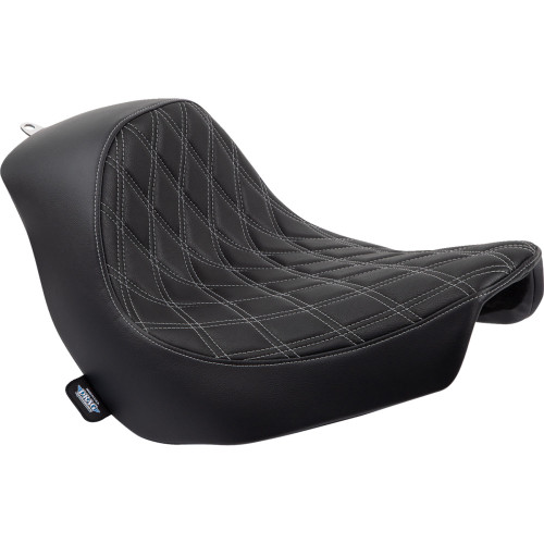 Drag Specialties Solo Seat - Double Diamond - Silver Stitching - Fl/Fx '18-'23