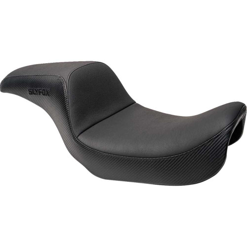 SLYFOX 4683Aslyfox Drifter Seat - Black Logo - Black Vinyl W/ Slipstop - Carbon Fiber - Dyna '96-'03 4683A-Slyfox