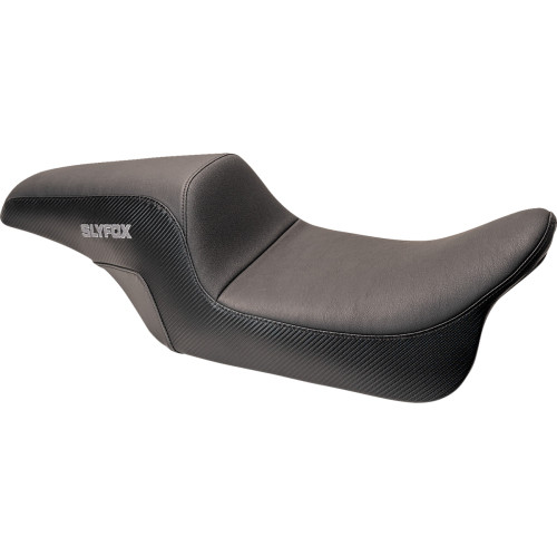 Drifter Seat - Gray Logo - Smooth Vinyl - Carbon Fiber - Dyna '06-'17 Slyfox4682B