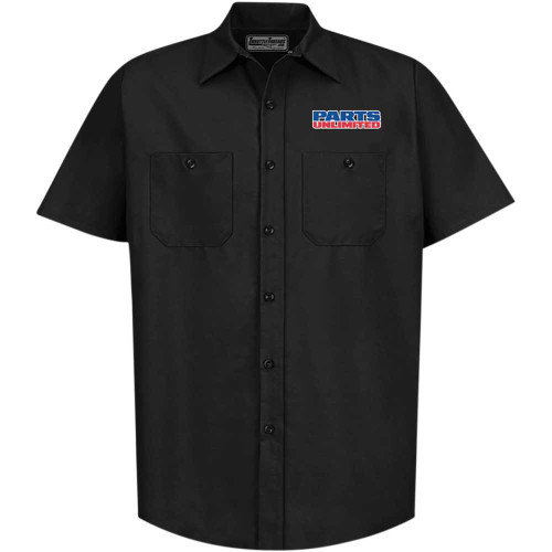 THROTTLE THREADS PSU37ST24BKMD Throttle Threads Parts Unlimited Shop Shirt - Black - Medium Psu37St24Bkmd
