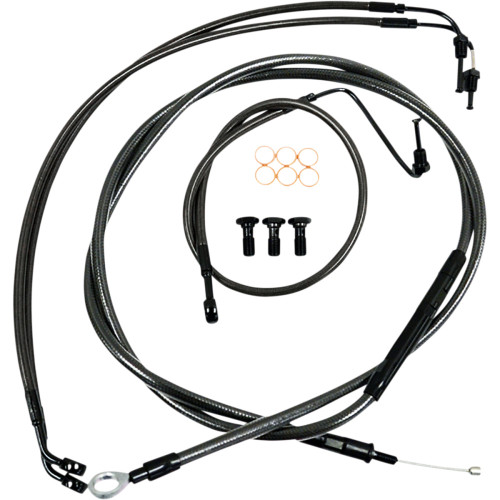 La Choppers Handlebar Cable/Brake Line Kit - 18" - 20" Ape Hanger Handlebars - Midnight La-8154Kt-19M La Choppers Handlebar Cable/Brake Line Kit - 18" - 20" Ape Hanger Handlebars - Midnight La-8154Kt-19M