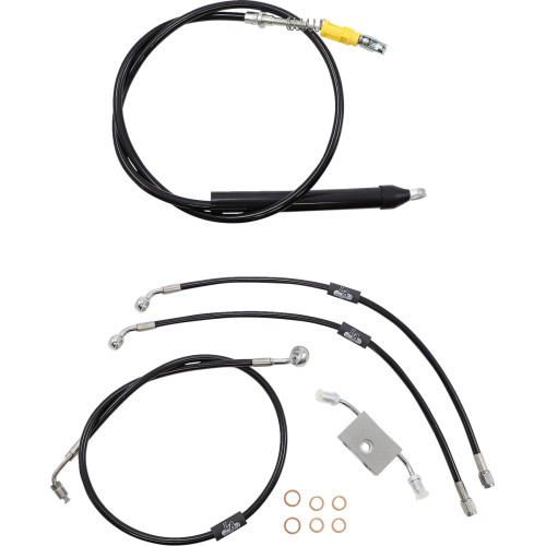 La Choppers Handlebar Cable/Brake Line Kit - Quick Connect - 18" - 20" Ape Hanger Handlebars - Black Vinyl La-8157Kt-19B La Choppers Handlebar Cable/Brake Line Kit - Quick Connect - 18" - 20" Ape Hanger Handlebars - Black Vinyl La-8157Kt-19B