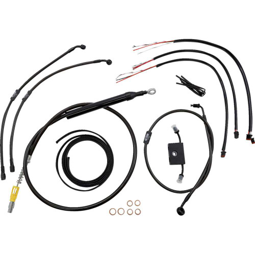 LA CHOPPERS LA8157KT219M La Choppers Handlebar Cable/Brake Line Kit - Quick Connect - Complete - 18" - 20" Handlebars - Midnight La-8157Kt2-19M