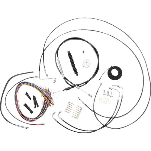 LA CHOPPERS LA8157KT208B La Choppers Handlebar Cable/Brake Line Kit - Quick Connect - Complete - Mini Handlebars - Black La-8157Kt2-08B