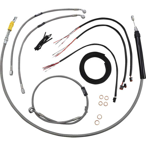 LA CHOPPERS LA8157KT213 La Choppers Handlebar Cable/Brake Line Kit - Quick Connect - Complete - 12" - 14" Handlebars - Stainless La-8157Kt2-13