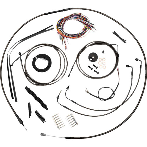 LA CHOPPERS LA8157KT208M La Choppers Handlebar Cable/Brake Line Kit - Quick Connect - Complete - Mini Handlebars - Midnight La-8157Kt2-08M