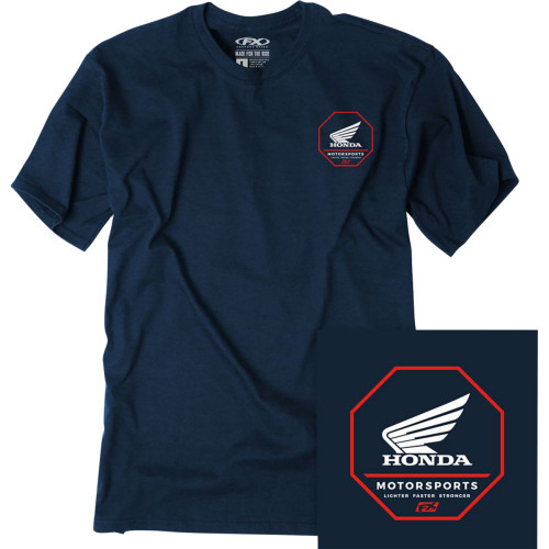 Factory Effex Honda Octagon T-Shirt - Heather Navy - Medium 27-87322