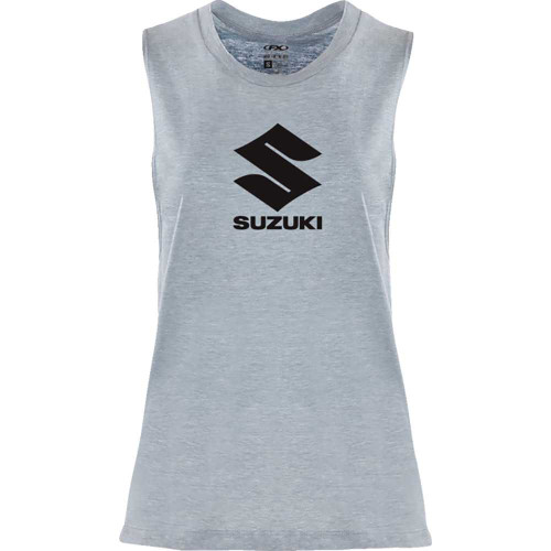 FACTORY EFFEX 2787450 Factory Effex Women'S Suzuki Idol Muscle Tank Top - Light Heather Blue - Small 27-87450