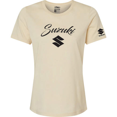Factory Effex Women'S Suzuki Script T-Shirt - Heather Cream - Large 27-87444