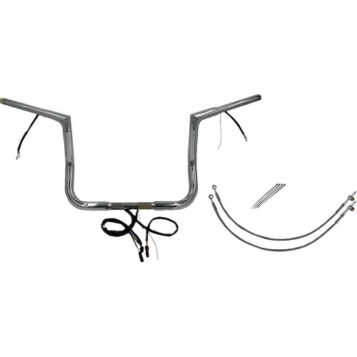 FAT BAGGERS INC. 702212 Fat Baggers Inc. Handlebar Kit - Flat Top - 12" - Chrome 702212