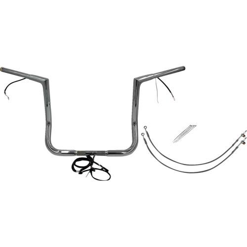 FAT BAGGERS INC. 701214 Fat Baggers Inc. Handlebar Kit - Flat Top - 14" - Chrome 701214