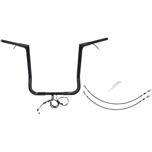 FAT BAGGERS INC. 702216B Fat Baggers Inc. Handlebar Kit - Flat Top - 16" - Black 702216-B