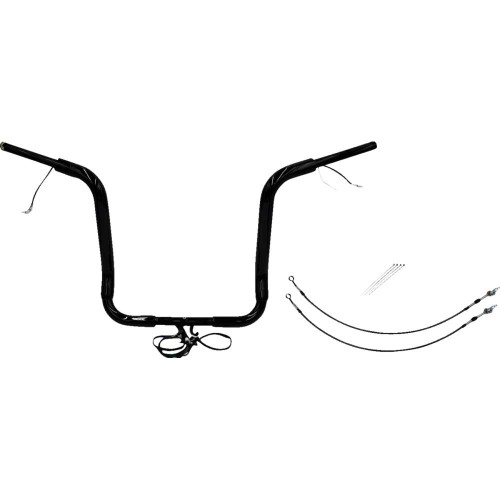 FAT BAGGERS INC. 801516B Fat Baggers Inc. Handlebar Kit - Pointed Top - 16" - Black 801516-B
