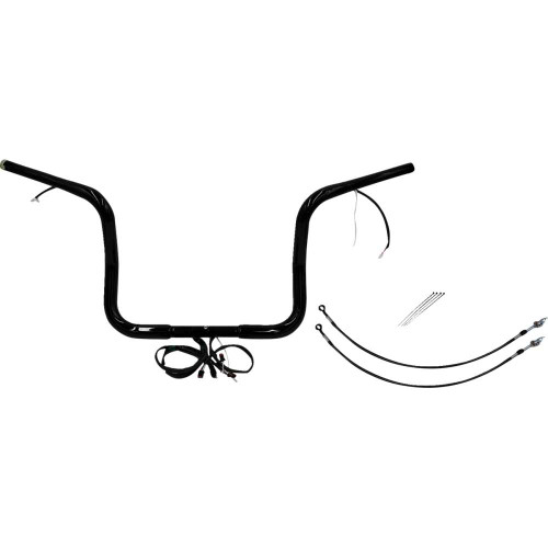 FAT BAGGERS INC. 902512B Fat Baggers Inc. Handlebar Kit - Rounded Top - 12" - Black 902512-B