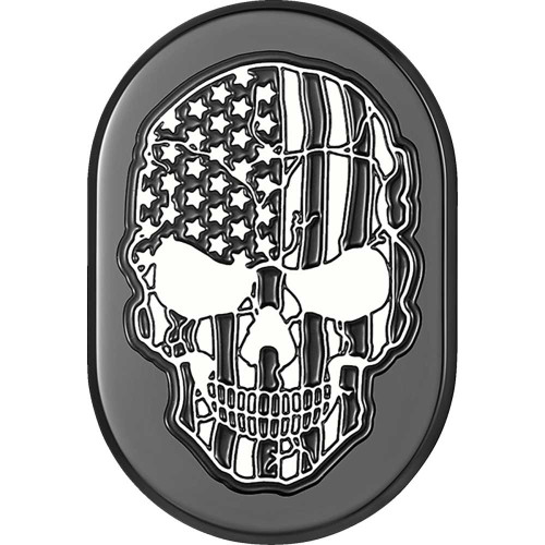 FIGURATI DESIGNS FD28ACBLKRT Figurati Designs Antenna Cover - Right Rear Fender - Contrast Cut American Flag Skull - Black Fd28-Ac-Blk-Rt