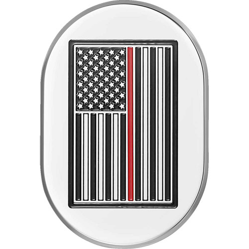 FIGURATI DESIGNS FD75ACSSRT Figurati Designs Antenna Cover - Right Rear Fender - Red Line American Flag - Chrome Fd75-Ac-Ss-Rt