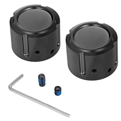 FIGURATI DESIGNS FD60FACBK Figurati Designs Axle Nut Cover - Front - Stainless Steel - Smooth - Black Fd60-Fac-Bk