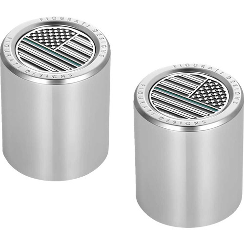 FIGURATI DESIGNS FD72DC2730SS Figurati Designs Docking Hardware Covers - American Flag - Contrast Cut - Stainless Steel Fd72-Dc-2730-Ss