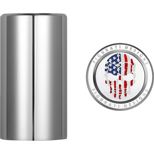 Figurati Designs Docking Hardware Covers - Red/White/Blue American Flag Skull - Long - Stainless Steel Fd24-Dc-2545-Ss Figurati Designs Docking Hardware Covers - Red/White/Blue American Flag Skull - Long - Stainless Steel Fd24-Dc-2545-Ss