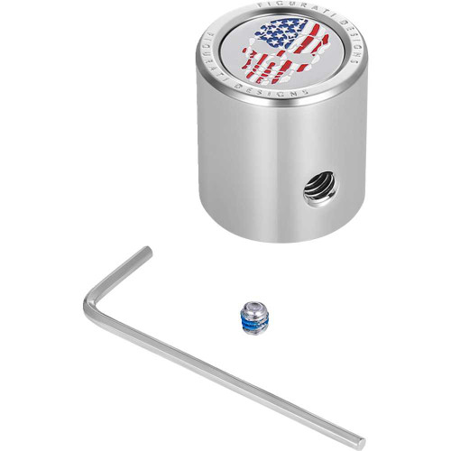 FIGURATI DESIGNS FD24HTSCSS Figurati Designs Heel-Toe Shifter Cover - American Flag Skull - Red/White/Blue Fd24-Htsc-Ss