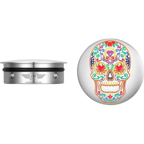 FIGURATI DESIGNS FD30SACSS Figurati Designs Swing Arm Covers - Sugar Skull - Polished - Stainless Steel Fd30-Sac-Ss