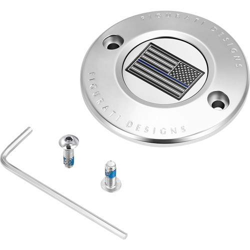 Figurati Designs Timing Cover - 2 Hole - Blue Line American Flag - Stainless Steel Fd70-Tc-2H-Ss Figurati Designs Timing Cover - 2 Hole - Blue Line American Flag - Stainless Steel Fd70-Tc-2H-Ss