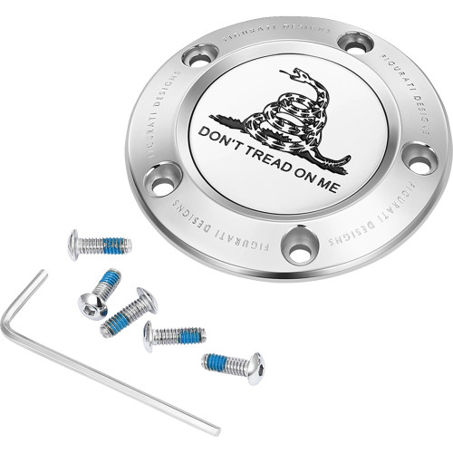 Figurati Designs Timing Cover - 5 Hole - Don'T Tread On Me - Stainless Steel Fd40-Tc-5H-Ss Figurati Designs Timing Cover - 5 Hole - Don'T Tread On Me - Stainless Steel Fd40-Tc-5H-Ss