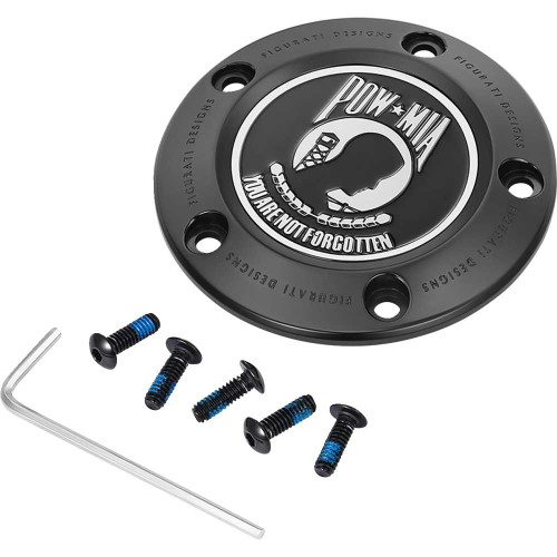 FIGURATI DESIGNS FD50TC5HBLK Figurati Designs Timing Cover - 5 Hole - Pow Mia - Black Fd50-Tc-5H-Blk