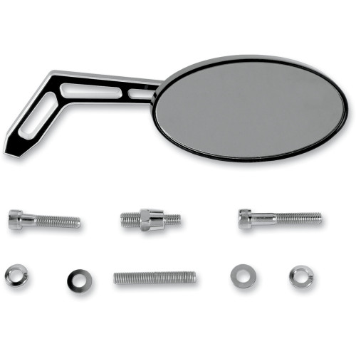 Pro-One Perf.Mfg. Mirror - Weekend Warrior - Side View - Cut-Out - Oval - Black - Right 102320B