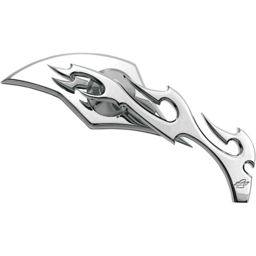 PRO-ONE PERF.MFG. 104230 Pro-One Perf.Mfg. Mirror - Flame - Side View - Milled - Oblong - Chrome - Right 104230