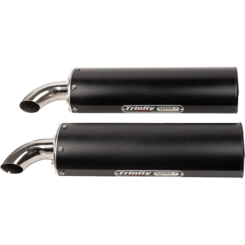 TRINITY RACING TR4190DBK Full Dual Exhaust System - Black - Rzr Xp 1000 Tr-4190D-Bk