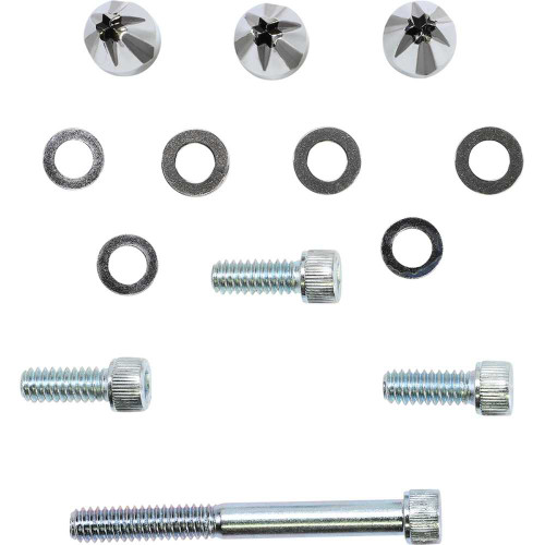 CIRO 10111 Ciro Screw Caps - Windshield - Black/Chrome 10111