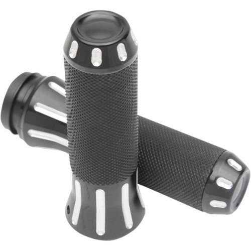 DRAG SPECIALTIES 0630-1613 Drag Specialties Grips - Custom - Tbw - Black Cut