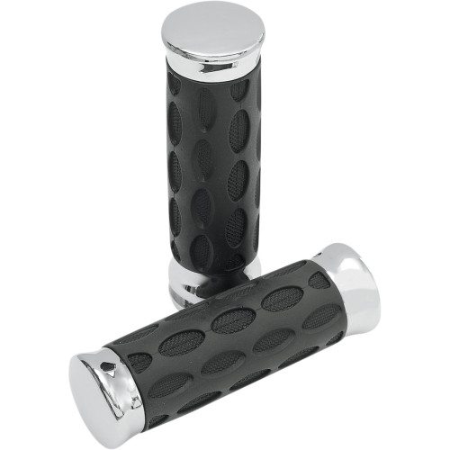 Drag Specialties Grips - Hotop - Tbw - Chrome/Rubber