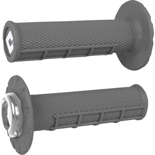 ODI J33HWHS Half Waffle V2.1 Lock-On Grips - Atv/Mx - Graphite/Silver J33Hwh-S