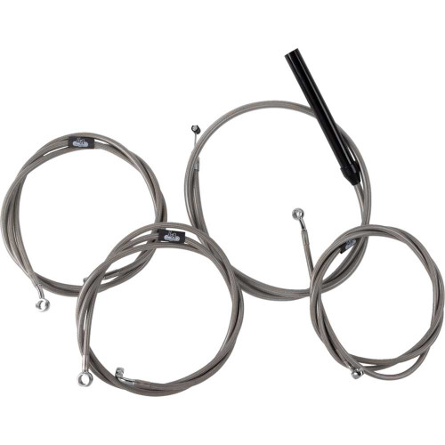LA CHOPPERS LA8059KT213 Handlebar Cable/Brake Line Kit - Complete - 12" - 14" Handlebars - Stainless La-8059Kt2-13